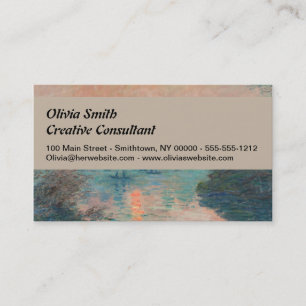 Tarjeta De Visita Atardecer de Monet en el Sena Arte Impresionismo F