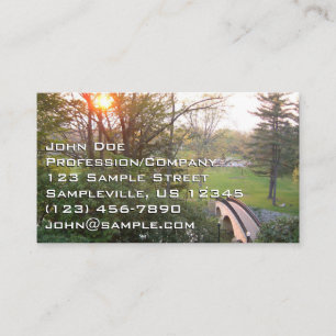 Tarjeta De Visita Atardecer del Puente Arcoíris en Grove City Colleg