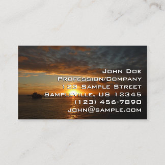 Tarjeta De Visita Atardecer en la costa tropical del mar II