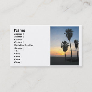 Tarjeta De Visita Atardecer en Venice Beach California