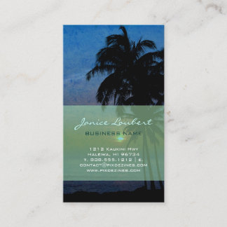 Tarjeta De Visita Atardecer hula de PixDezines