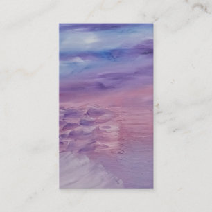 Tarjeta De Visita Atardecer Púrpura Azul Rosa Arte Abstracto Colorid