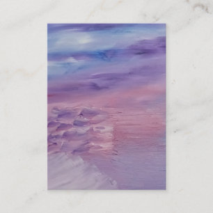 Tarjeta De Visita Atardecer Púrpura Azul Rosa Arte Abstracto Colorid