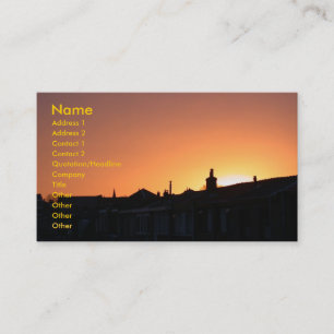 Tarjeta De Visita Atardecer Sobre Los Edificios