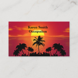 Tarjeta De Visita Atardecer Tropical
