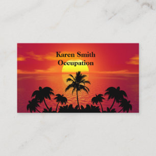 Tarjeta De Visita Atardecer Tropical