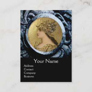 Tarjeta De Visita ATENA Y COMBATIENDO GRIFFINS MONOGRAM ,Ruby Rojo