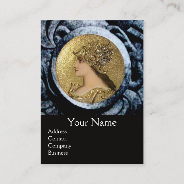 Tarjeta De Visita ATENA Y COMBATIENDO GRIFFINS MONOGRAM ,Ruby Rojo (Anverso)