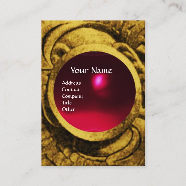 Tarjeta De Visita ATENA Y COMBATIENDO GRIFFINS MONOGRAM ,Ruby Rojo (Anverso)