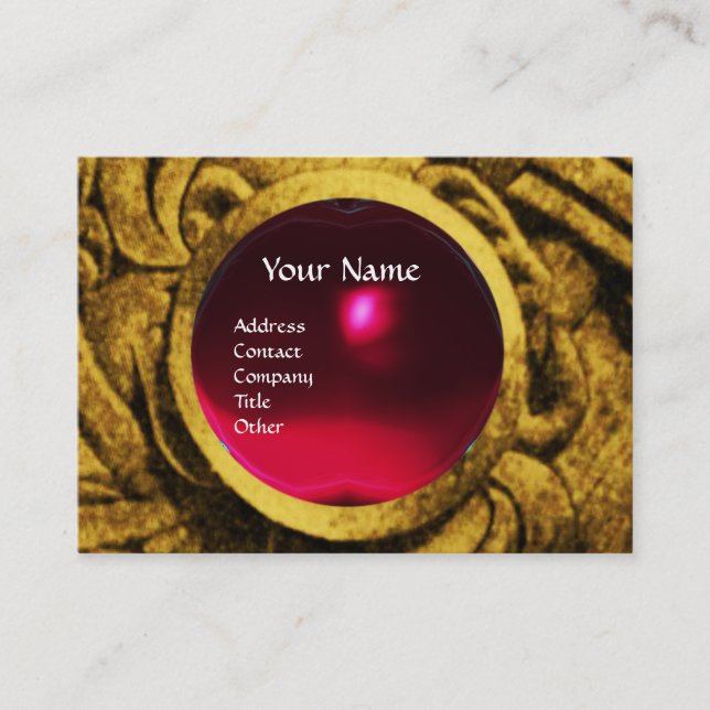 Tarjeta De Visita ATENA Y COMBATIENDO GRIFFINS MONOGRAM ,Ruby Rojo (Anverso)