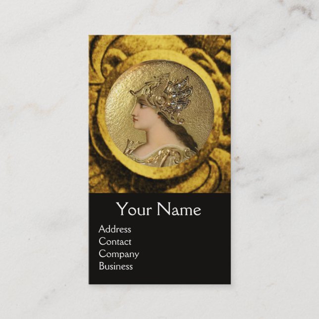 Tarjeta De Visita ATENA Y COMBATIENDO GRIFFINS MONOGRAM ,Ruby Rojo (Anverso)