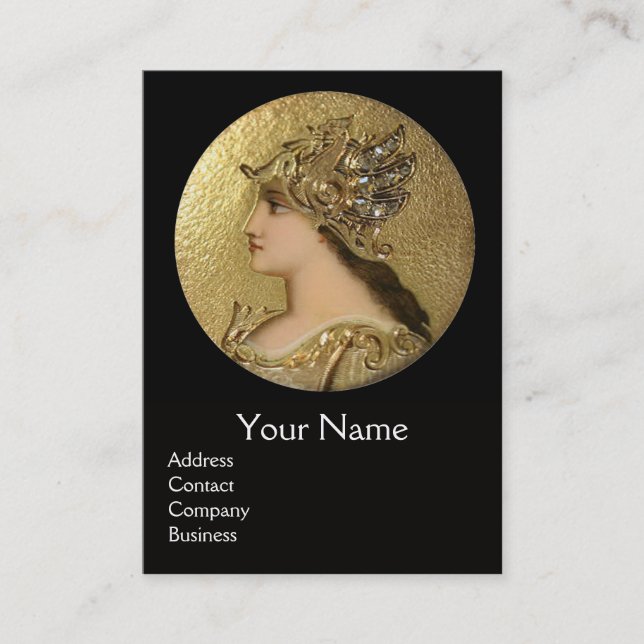 Tarjeta De Visita ATENA Y COMBATIENDO GRIFFINS MONOGRAM ,Ruby Rojo (Anverso)