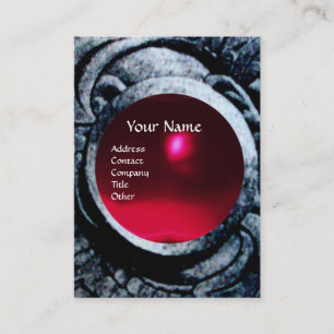 Tarjeta De Visita ATENA Y COMBATIENDO GRIFFINS MONOGRAM ,Ruby Rojo