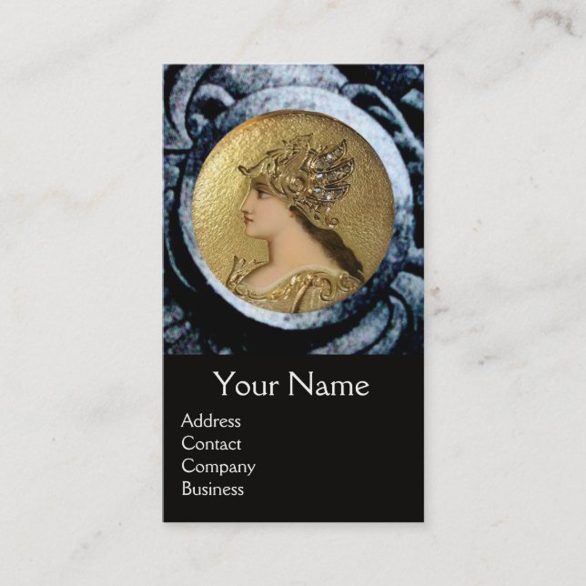 Tarjeta De Visita ATENA Y COMBATIENDO GRIFFINS MONOGRAM ,Ruby Rojo (Anverso)