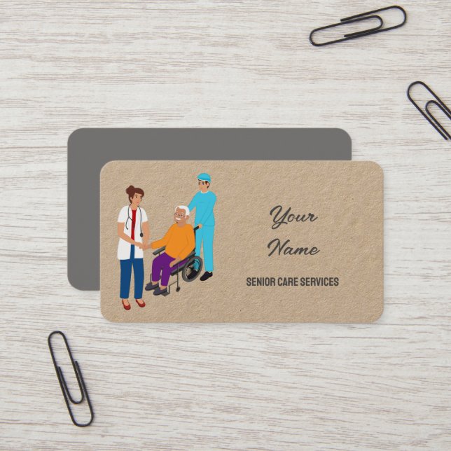Tarjeta De Visita Atención de ancianos (Anverso/Reverso In Situ)