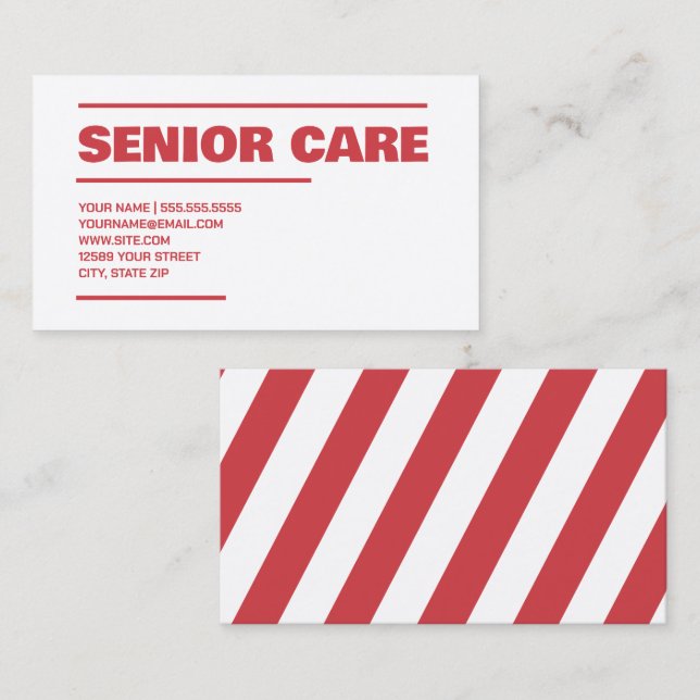 Tarjeta De Visita Atención de ancianos (Anverso / Reverso)
