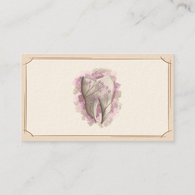 Tarjeta De Visita Atención Dental. Dentista/Asistente dental. Planti (Reverso)