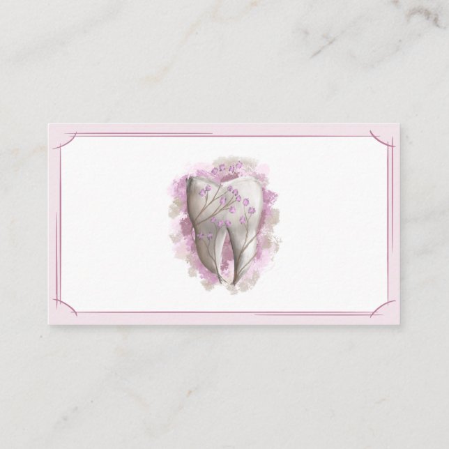 Tarjeta De Visita Atención Dental. Dentista/Asistente dental. Planti (Reverso)