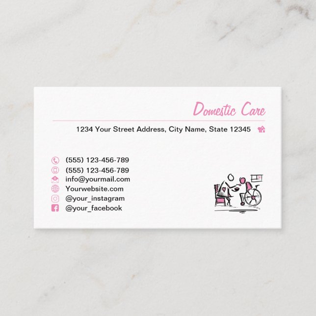 Tarjeta De Visita Atención doméstica. Atención domiciliaria (Anverso)