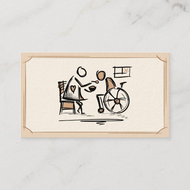 Tarjeta De Visita Atención doméstica. Atención domiciliaria. Servici (Reverso)