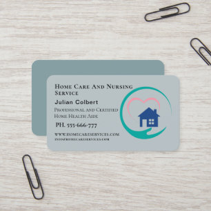 Tarjeta De Visita Atención En El Hogar Y Servicio De Enfermería