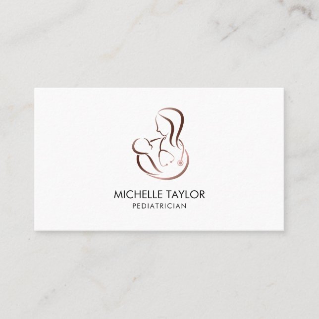 Tarjeta De Visita Atención pediátrica para niños Estetioscopio Enfer (Anverso)