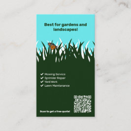 Tarjeta De Visita Atención personalizada de césped para mariposa de