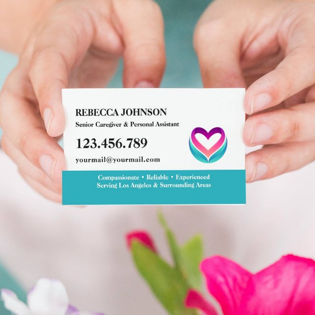 Tarjeta De Visita Atención Premium para Cuidadores Mayores y Cuidado (Subido por el creador)