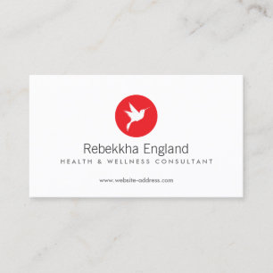 Tarjeta De Visita Atención sanitaria roja del logotipo del colibrí,