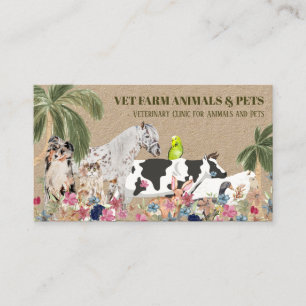 Tarjeta De Visita Atención veterinaria para fauna silvestre vaca ove
