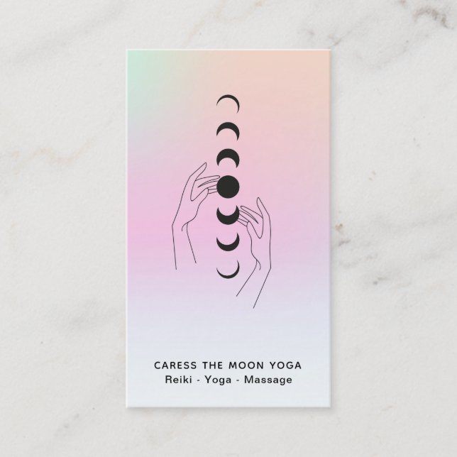 Tarjeta De Visita *~* Atiende Las Fases De La Luna + Las Manos Celes (Anverso)