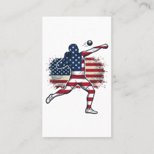 Tarjeta De Visita Atleta de lanzamiento de peso patriótico diseño de