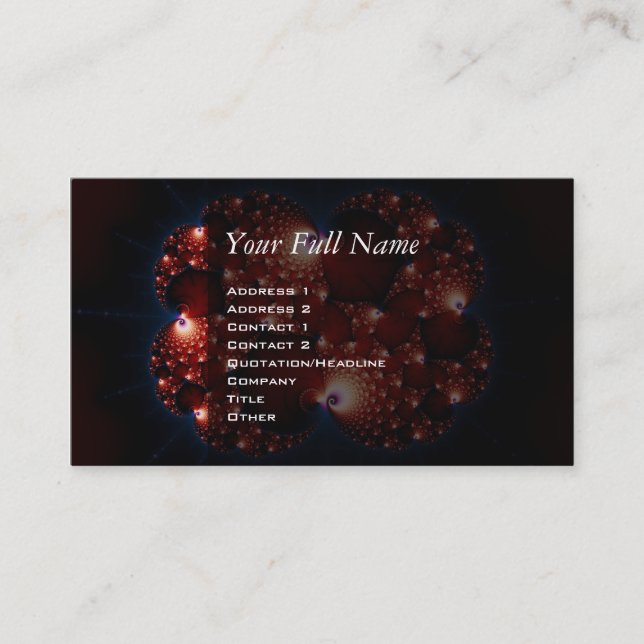 Tarjeta De Visita Atracción de opuestos - Arte fractal (Anverso)