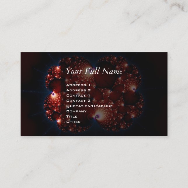 Tarjeta De Visita Atracción de opuestos - Arte fractal (Anverso)