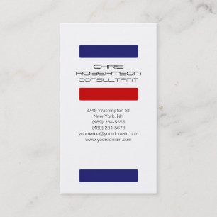 Tarjeta de visita Atractiva Blue Red Midnigt White