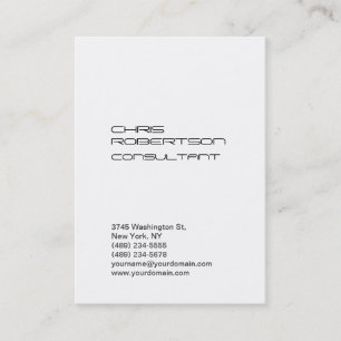Tarjeta de visita atractiva Chubby White Plain