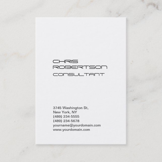 Tarjeta de visita atractiva Chubby White Plain (Anverso)