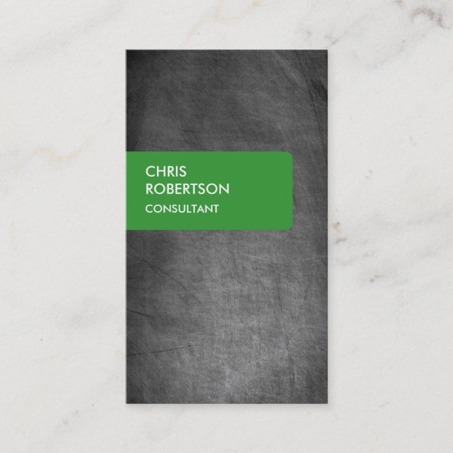 Tarjeta de visita Atractiva Green Chalkboard Gray (Anverso)