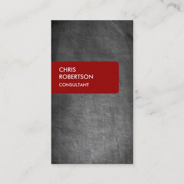 Tarjeta de visita atractiva gris de pizarra roja (Anverso)