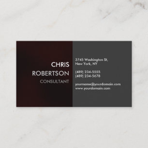 Tarjeta de visita atractiva roja llana encantadora