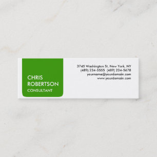 Tarjeta de visita atractiva Skinny White Green Str