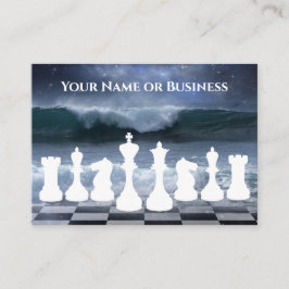 Tarjeta De Visita Atractivo ajedrez y ajedrez en el cielo nocturno d