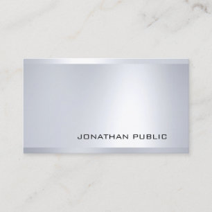 Tarjeta De Visita Atractivo aspecto plateado elegante moderno fresco