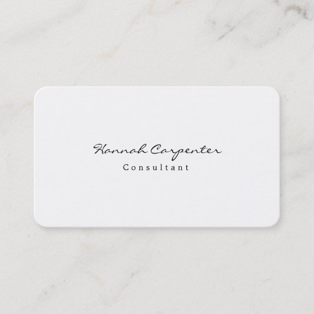 Tarjeta De Visita Atractivo estilo sencillo blanco sencillo Minimali (Anverso)