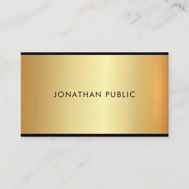 Tarjeta De Visita Atractivo Glamour Gold Profesional Elegante Lujo (Anverso)
