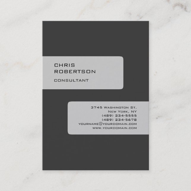 Tarjeta De Visita Atractivo Gris Charming Chubby Business Card (Anverso)