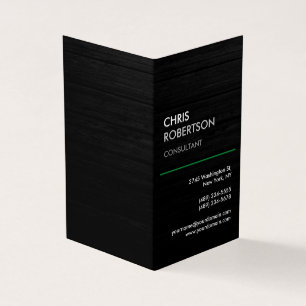 Tarjeta De Visita Atractivo moderno de madera gris negra vertical