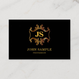 Tarjeta De Visita Atractivo profesional de lujo del oro negro