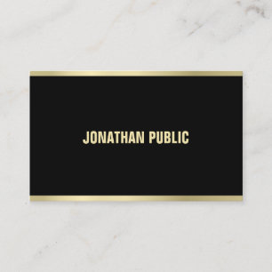 Tarjeta De Visita Atractivo Profesional Moderno En Negro Y Oro