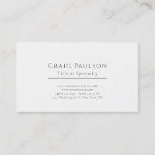 Tarjeta De Visita Atractivo Simple Profesional Plano Minimalista